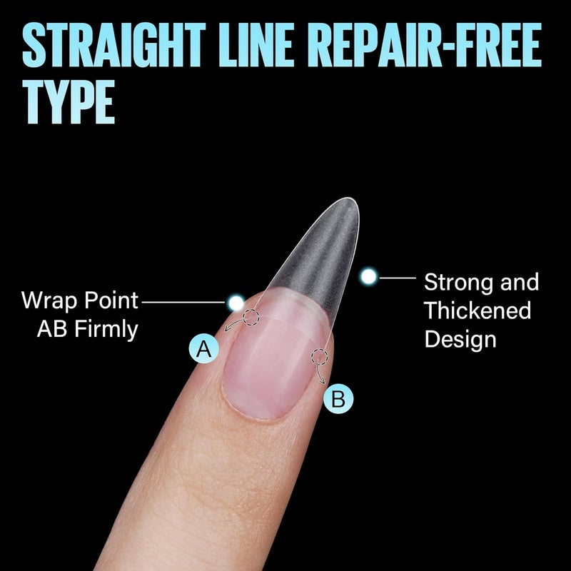 TOMICCA Short Almond Nail Tips, 504Pcs Full Matte Press on Half Cover Acrylic Nails,12 Sizes No C Curve Fake Nail Tips for Nail Extension Art Home DIY Nail Salon - Image 2